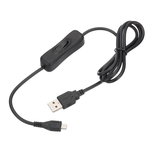 PATIKIL 3,28ft USB-Verlängerungskabel mit Ein-/Aus-Schalter, Micro-USB-Male-Datenunterstützung Stromversorgungskabel 4-Kern-Draht für LED-Streifen Schreibtischlampe Lüfter von PATIKIL