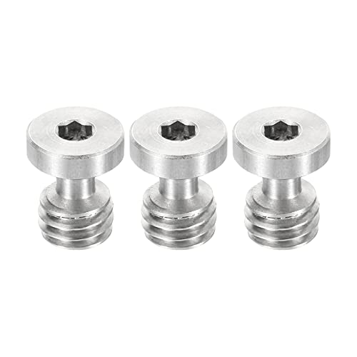 PATIKIL 3-Pack Kamera Schnellspannschraube Stativschraube Edelstahl Sechskantschlitz Schraube für DSLR Kamera 3/8"-16 Gewinde 16mm Länge silbern von PATIKIL