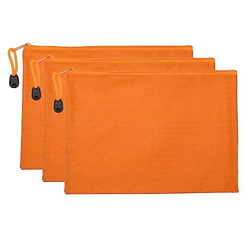 PATIKIL 3 Stück Wasserdichte Reißverschluss Aktentaschen A5 Dokumentenhalter Bleistifttasche für Büro Orange PATIKIL 3 Stück Wasserdichte Reißverschluss Aktentaschen A5 Dokumentenhalter Bleistifttasche für Büro Orange von PATIKIL