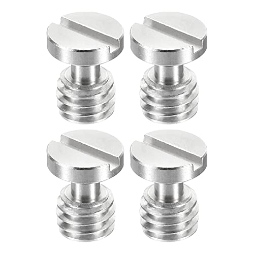 PATIKIL 4-Pack Kamera Schnellspannschraube Stativschraube Edelstahl Flachschlitzschrauben für DSLR Kamera Rig 3/8"-16 Gewinde 15,5mm Länge silbern von PATIKIL