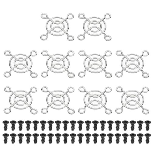 PATIKIL 40mm Filtergitter mit Schrauben, 10er Packung, verchromter Eisenrahmen, Ventilatorgitter, Schutzgitter, staubdichte Abdeckung für Computer, Lüfter, Silberton von PATIKIL