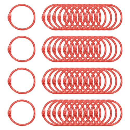 PATIKIL 48 Stück Loose Leaf Binder Ringe, 1,2 Zoll Metall Offene Kartenringe Schwere Buchringe für Schlüssel Index Kartenringe Papier Ringe Büro, Rot PATIKIL 48 Stück Loose Leaf Binder Ringe, 1,2 Zoll Metall Offene Kartenringe Schwere Buchringe für Schlüssel Index Kartenringe Papier Ringe Büro, Rot von PATIKIL
