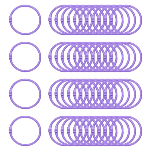 PATIKIL 48 Stück Loose Leaf Binder Ringe, 1,78 Zoll Metall Offene Kartenringe Schwere Buchringe für Schlüssel Index Karten Papier Ringe Büro, Lila von PATIKIL