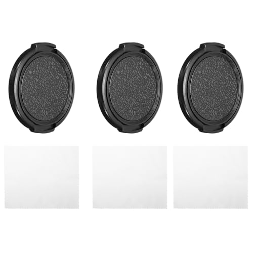 PATIKIL 49mm Objektivdeckel, 3er Pack Seitenklemmung Kamera Objektivabdeckung zum Schutz der Frontlinse mit Reinigungstuch, geeignet für 49mm Gewinde Universal DSLR Objektive, Schwarz PATIKIL 49mm Objektivdeckel, 3er Pack Seitenklemmung Kamera Objektivabdeckung zum Schutz der Frontlinse mit Reinigungstuch, geeignet für 49mm Gewinde Universal DSLR Objektive, Schwarz von PATIKIL