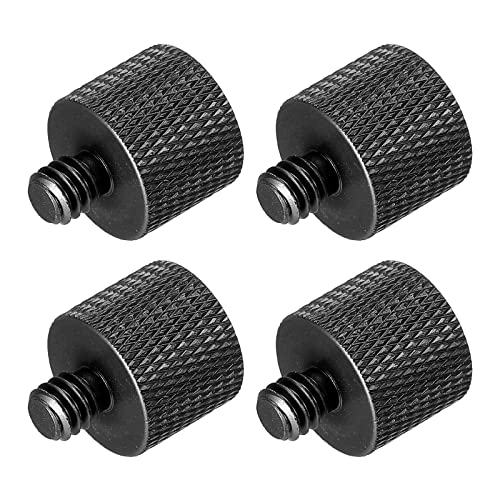 PATIKIL 4Pack Mikrofonstativ Adapter 1/4 Stecker an 3/8 Buchse Kamera Schraube Gewinde Adapter für Mikrofon Stativständer Schwarz von PATIKIL