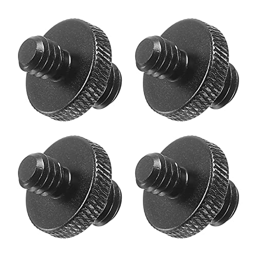 PATIKIL 4Pack Mikrofonstativ Adapter M8 Stecker an 1/4 Stecker Gewinde Stativ Schraube Adapter Doppelseiten Kamera Schraube für Mikrofon Stativständer Schwarz von PATIKIL