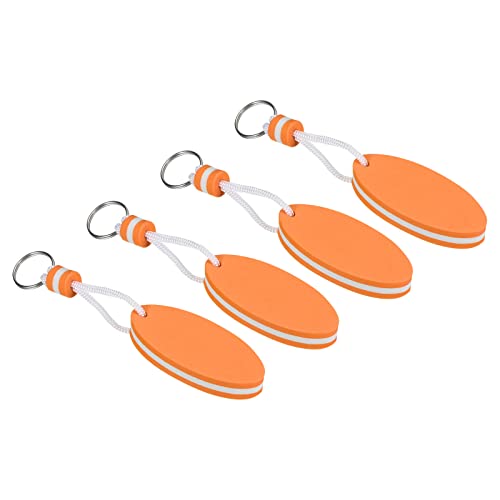 PATIKIL 4Pack Schwebender Schlüsselring Sport Boje Schlüsselringe Oval Schwimmend Schlüsselanhänger Marine Segeln Schlüsselhalter für Angeln Kajak Orange von PATIKIL