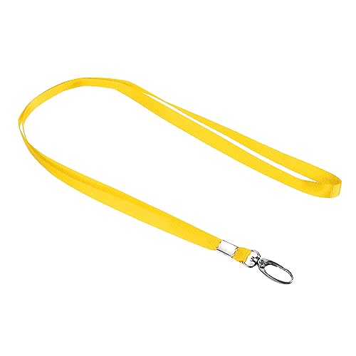 PATIKIL 50Pack Hals Schlüsselbänder Polyester Flach Riemen Schlüsselband mit Clip Drehbar Haken für Büro ID Abzeichen Schlüsselanhänger Gelb von PATIKIL
