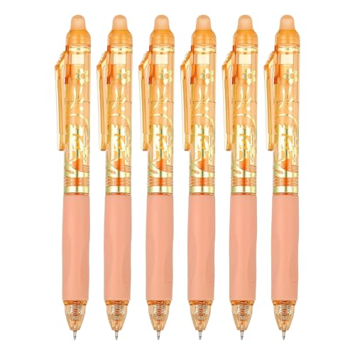 PATIKIL 6 Stück Radierbare Gel-Stifte, 0,5 mm Hitze-Radierbare Stifte mit bequemem Griff Fruchtgeschmack Duftende Tinte Stift für Stoff Nähen Zeichnen Schreiben, Orange Tinte von PATIKIL