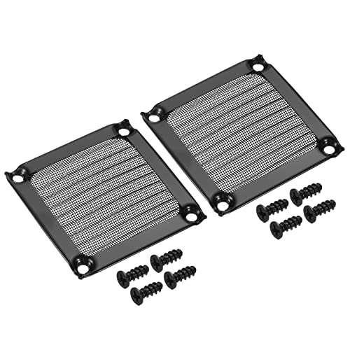 PATIKIL 60mm Lüfter Filter Gitter mit Schrauben 2Pack Aluminum Rahmen Edelstahl Netz Staubdichte Abdeckung für Computer Gehäuse Schwarz von PATIKIL