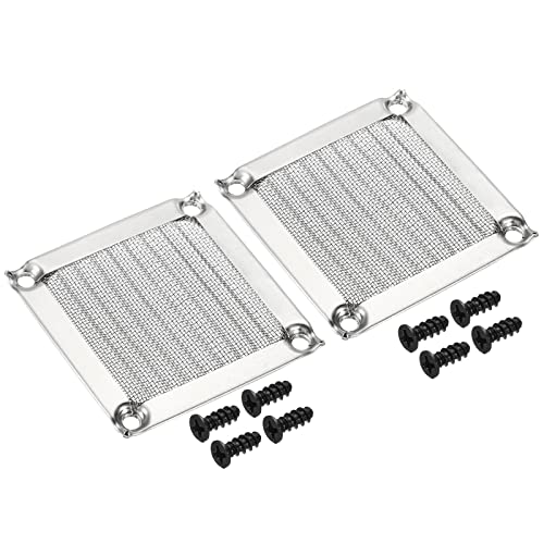 PATIKIL 60mm Lüfter Filter Gitter mit Schrauben 2Pack Aluminum Rahmen Edelstahl Netz Staubdichte Abdeckung für Computer Gehäuse Silber von PATIKIL