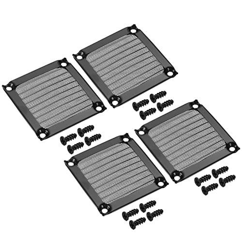 PATIKIL 60mm Lüfter Filter Gitter mit Schrauben 4Pack Aluminum Rahmen Edelstahl Netz Staubdichte Abdeckung für Computer Gehäuse Schwarz von PATIKIL