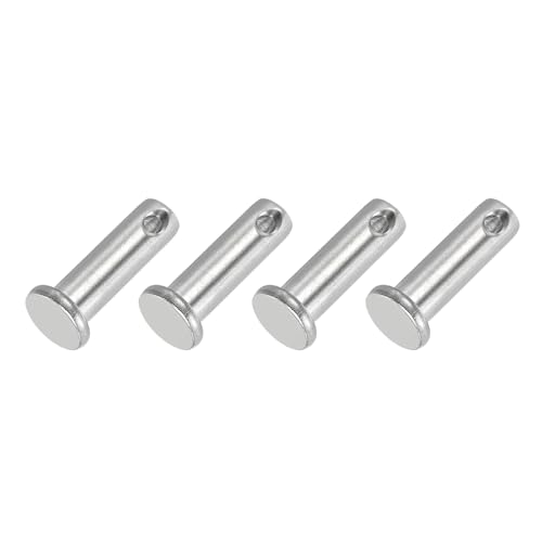 PATIKIL 8 x 25 mm Einzel Loch Bolzen, 4 Stück 304 Edelstahl Flachkopf Pin für Anhängerkupplung Pin Lock Link Scharnier Systeme, Silber von PATIKIL