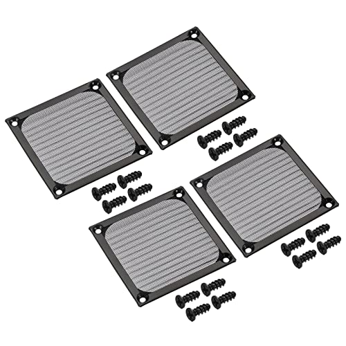 PATIKIL 84mm Lüfter Filter Gitter mit Schrauben 4Pack Aluminum Rahmen Edelstahl Netz Staubdichte Abdeckung für Computer Gehäuse Schwarz von PATIKIL