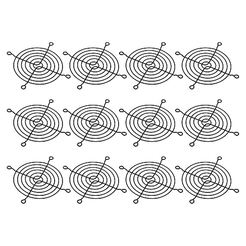 PATIKIL 90mm Lüfter Fingergrill 12 Packung Metall Grillschutz Schutzlüfter Schützende Cover für 90x90mm Abluft Lüfter für Geräte Computer Heimwerken Schwarz von PATIKIL