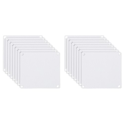 PATIKIL 92mm/3.6" PC-Lüfterstaubgitter, 16er-Pack PVC-Computerkühler-Staubfilter PC-Gehäuse-Staubschutzgitter für Computerkühler-Lüfter PC-Gehäuse-Staubschutz, Weiß von PATIKIL
