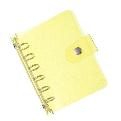 PATIKIL A7 Klare Binderabdeckung, weiche PVC-Bling-Loose-Leaf-Binder-Schutzhülle mit Druckknopfverschluss für DIY-Meeting-Notizbuch-Ordner, Gelb von PATIKIL