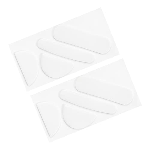 PATIKIL Abgerundete Gebogene Kanten Mausfüße Schlittschuhe Polster 0.8mm mit Reinigung Papier für MX Master 3s Gaming Mausfüße Ersatz Weiß 4Stk/2Set von PATIKIL
