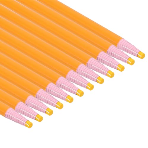 PATIKIL Abziehbare China-Marker, 12er-Pack Fettwachsstifte aus Holz für Glasbekleidung Zeichnung Film Papier Vinyl Metall, Gelb von PATIKIL