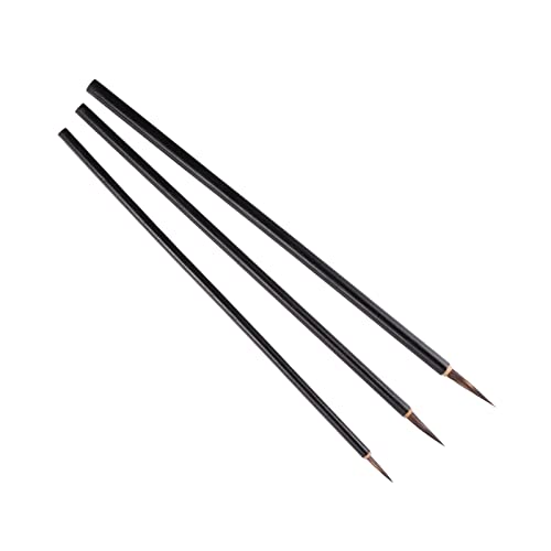 PATIKIL Chinesische Kalligraphie Pinsel 3 Pack Aquarell Tinte Malerei Schreiben Pinsel Zeichnung Kunst Sumi-e Pinsel Holz Griff für Anfänger 3 Größe Inklusive Schwarz von PATIKIL