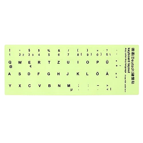 PATIKIL Deutsch Tastatur Aufkleber Nachleuchtende Leuchtende Universal Tastatur Ersatz Cover für Notebook Schreibtisch Computer Schwarz Schriftzug von PATIKIL