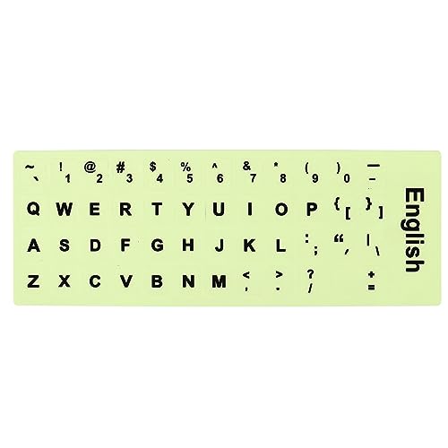 PATIKIL Englisch Tastatur Aufkleber Nachleuchtende Leuchtende Universal Tastatur Ersatz Cover für Notebook Schreibtisch Computer Schwarz Schriftzug von PATIKIL