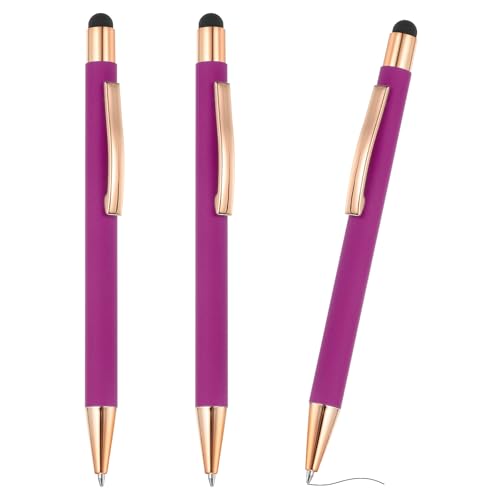 PATIKIL Kugelschreiber mit Stylus-Spitze, 3 Stück Zwei in einem Metallstift Schwarze Tinte 1,0 mm mittlere Spitze Stylus-Stift für Touchscreens Style 2, Rosarot PATIKIL Kugelschreiber mit Stylus-Spitze, 3 Stück Zwei in einem Metallstift Schwarze Tinte 1,0 mm mittlere Spitze Stylus-Stift für Touchscreens Style 2, Rosarot von PATIKIL