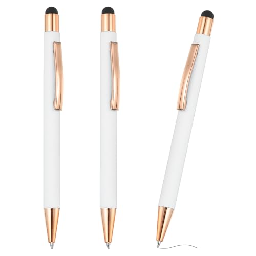 PATIKIL Kugelschreiber mit Stylus-Spitze, 3 Stück Zwei in einem Metallstift Schwarze Tinte 1,0 mm mittlere Spitze Stylus-Stift für Touchscreens Style 2, Weiß PATIKIL Kugelschreiber mit Stylus-Spitze, 3 Stück Zwei in einem Metallstift Schwarze Tinte 1,0 mm mittlere Spitze Stylus-Stift für Touchscreens Style 2, Weiß von PATIKIL