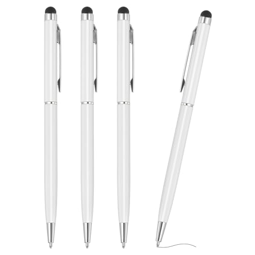 PATIKIL Kugelschreiber mit Stylus-Spitze, 4 Stück Zwei in einem Metallstift Schwarze Tinte 1,0 mm mittlere Spitze Stylus-Stift für Touchscreens, Weiß PATIKIL Kugelschreiber mit Stylus-Spitze, 4 Stück Zwei in einem Metallstift Schwarze Tinte 1,0 mm mittlere Spitze Stylus-Stift für Touchscreens, Weiß von PATIKIL