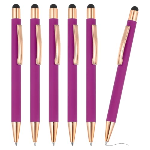 PATIKIL Kugelschreiber mit Stylus-Spitze, 6 Stück Zwei in einem Metallstift Schwarze Tinte 1,0 mm mittlere Spitze Stylus-Stift für Touchscreens Style 2, Rosarot PATIKIL Kugelschreiber mit Stylus-Spitze, 6 Stück Zwei in einem Metallstift Schwarze Tinte 1,0 mm mittlere Spitze Stylus-Stift für Touchscreens Style 2, Rosarot von PATIKIL