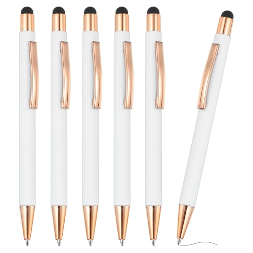 PATIKIL Kugelschreiber mit Stylus-Spitze, 6 Stück Zwei in einem Metallstift Schwarze Tinte 1,0 mm mittlere Spitze Stylus-Stift für Touchscreens Style 2, Weiß PATIKIL Kugelschreiber mit Stylus-Spitze, 6 Stück Zwei in einem Metallstift Schwarze Tinte 1,0 mm mittlere Spitze Stylus-Stift für Touchscreens Style 2, Weiß von PATIKIL