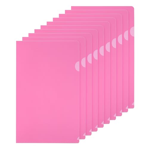 PATIKIL L-Typ Ordner 30er Pack A4 Kunststoff Aktenhüllen Transparente Dokumentenmappen für Büro, Pink von PATIKIL