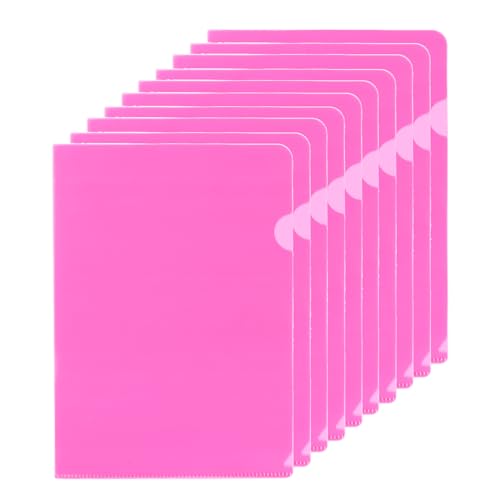 PATIKIL L-Typ Ordner 50er Pack A5 Kunststoff Aktenhüllen Transparente Dokumententaschen für Büro, Pink von PATIKIL