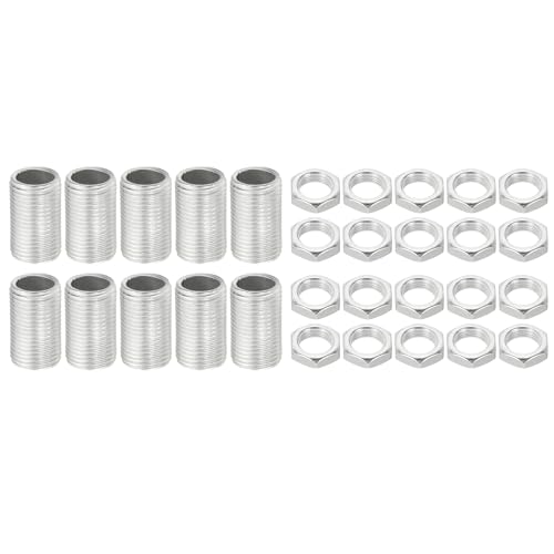PATIKIL M12 Gewinde 20mm/0,8" Lampenrohr-Set mit Sicherungsmuttern, 10 Sets Allgewinderodungen Befestigungsmaterial für Kronleuchter Deckenleuchte DIY, Zinkbeschichtung PATIKIL M12 Gewinde 20mm/0,8" Lampenrohr-Set mit Sicherungsmuttern, 10 Sets Allgewinderodungen Befestigungsmaterial für Kronleuchter Deckenleuchte DIY, Zinkbeschichtung von PATIKIL
