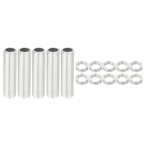 PATIKIL M12 Gewinde 45mm/1,8" Lampenrohrnippel mit Muttern-Set, 5er-Set Gewindestangen-Befestigungsmaterial für Kronleuchter-Deckenleuchte DIY, Zinkbeschichtung PATIKIL M12 Gewinde 45mm/1,8" Lampenrohrnippel mit Muttern-Set, 5er-Set Gewindestangen-Befestigungsmaterial für Kronleuchter-Deckenleuchte DIY, Zinkbeschichtung von PATIKIL