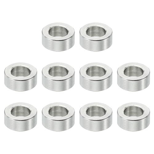 PATIKIL M4 Edelstahl-Abstandshalter, 10 Stück Metall-Abstandshalter Edelstahl 4,1 mm ID x 7 mm OD x 3 mm L Edelstahlrund für 5/32 Zoll oder M4 Schraubenbolzen von PATIKIL