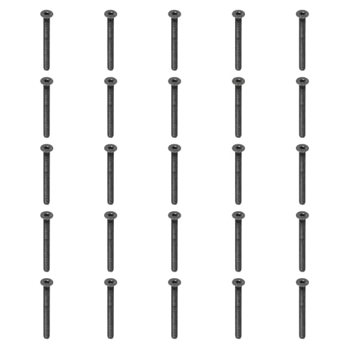 PATIKIL M4 x 40 mm Senkschrauben mit Flachkopf, 20er-Pack Senkkopfschrauben aus mittelkohlenstoffhaltigem Stahl mit Innensechskant-Antrieb Vollgewinde Schwarzoxid Grad 10.9 von PATIKIL