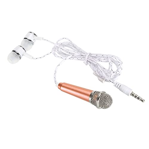 PATIKIL Mini Mikrofon Tragbar Stimme Mikrofon Rose Gold für Sprachaufnahme und Gesang mit Kopfhörer Pack von 1 von PATIKIL