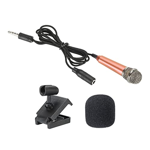 PATIKIL Mini Mikrofon Tragbar Stimme Mikrofon Rose Gold für Sprachaufnahme und Gesang mit Mikrofonständer und Deckel Pack von 1 von PATIKIL