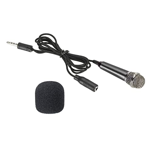 PATIKIL Mini Mikrofon Tragbar Stimme Mikrofon Schwarz für Sprachaufnahme und Gesang Pack von 1 von PATIKIL