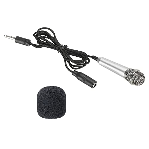 PATIKIL Mini Mikrofon Tragbar Stimme Mikrofon Silber für Sprachaufnahme und Gesang Pack von 1 von PATIKIL