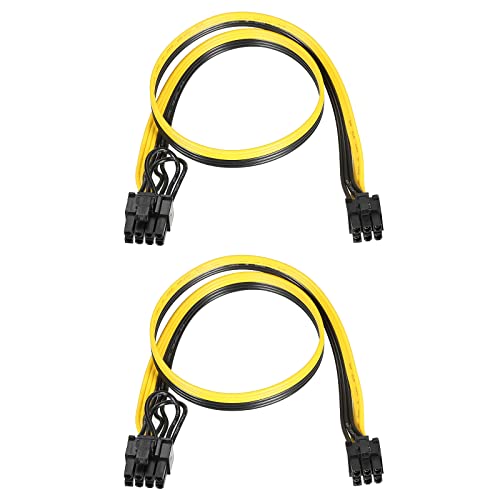 PATIKIL PCIe Kabel 6 Pin Stecker zu 8 Pin 6+2 Stecker GPU Leistung Lieferung Kabel PCI Express Leistung Adapter Kabel 520mm/20.5" für Grafikkarten Pack von 2 von PATIKIL