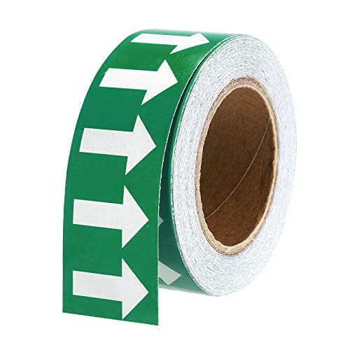 PATIKIL Pfeilband Weiß auf Grün Vinyl-Aufkleber 50mm/1" für Markierung 1 Rolle von PATIKIL