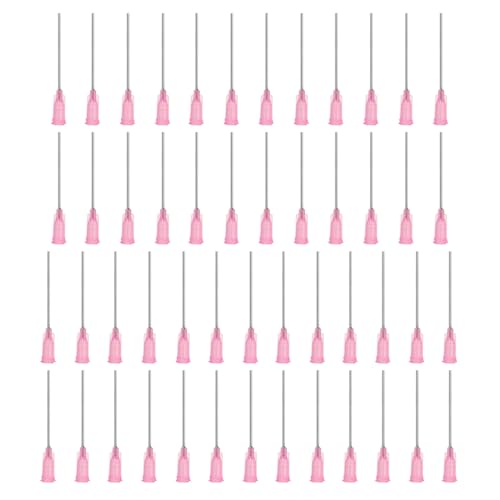 PATIKIL Stumpfe Spitze Dosierkanülen mit gebogener stumpfer Nadel, 50 Stück 2 Zoll 20G Industrie-Flüssigkeitsdosierkanüle mit Lure-Lock zum Nachfüllen von Flüssigtinte, Klebstoff, Pink von PATIKIL