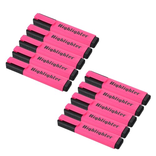 PATIKIL Textmarker, 10er Pack wasserbasierte breite Spitze Schreibmarker Stifte für Büro, Zuhause, täglichen Gebrauch, Stil 3, Pink von PATIKIL