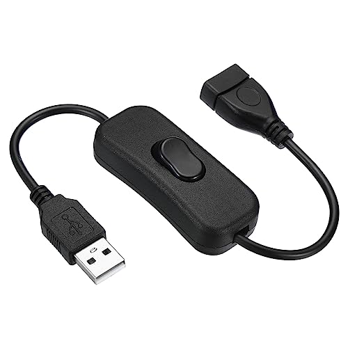 PATIKIL USB Verlängerungskabel mit EIN/AUS Schalter Buchsen an Stecker Verlängerung Schnüre Data Leistung Adapter Unterstützung Regler für Lüfter LED Streifen Schwarz von PATIKIL