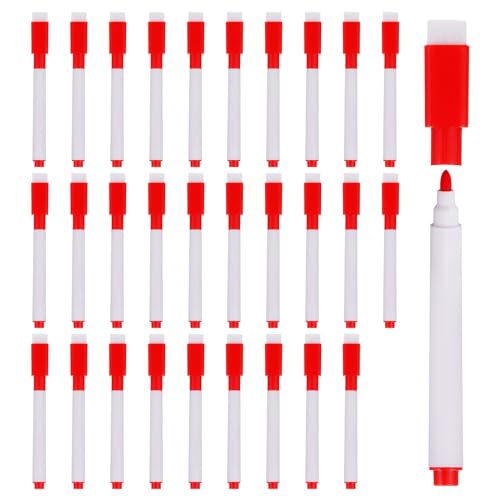 PATIKIL Whiteboard Marker Stifte, 100er Packung, rote Tinte, feine Spitze, mit Radierkappe für Büro, Zuhause, Klassenzimmer, weißer Stift von PATIKIL