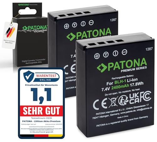 PATONA Premium BLH-1 Kamera Akku 2X (echte 2400 mAh) Voll Kompatibel mit Olympus OM-D E-M1 Mark II III und OM-D E-M1X von PATONA