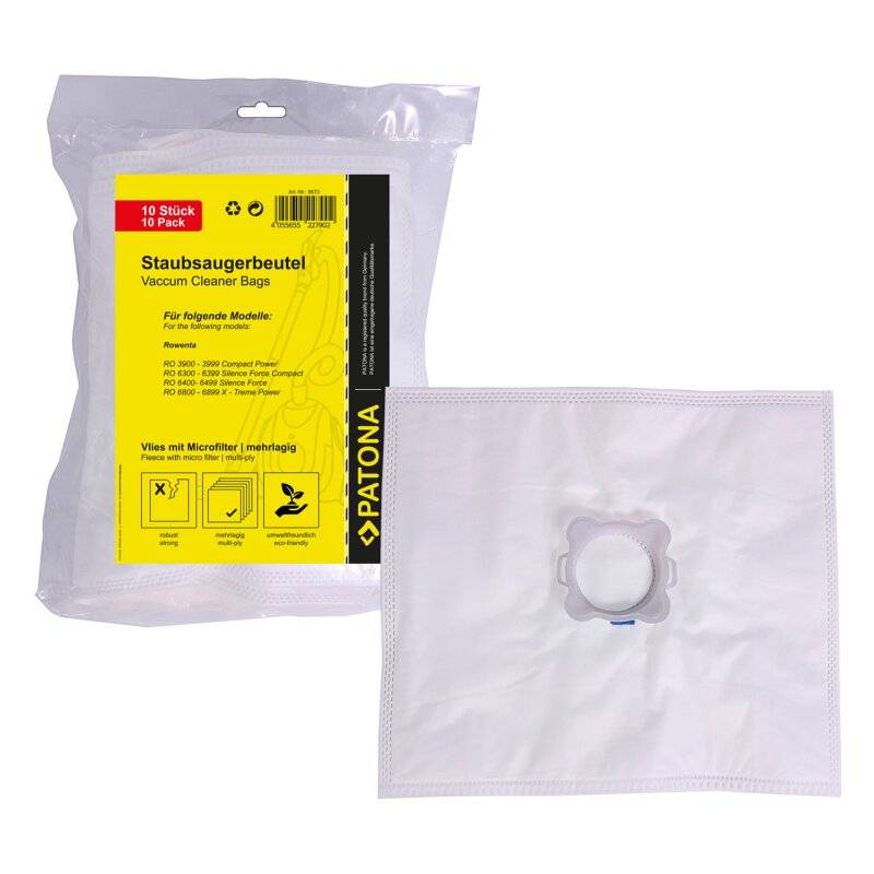 10 Staubsaugerbeutel mehrlagig Vlies inkl. Microfilter Swirl R39 f. Moulinex Rowenta von PATONA