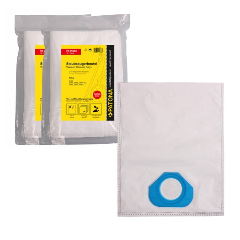 20x Mehrlagiger Vlies Staubsaugerbeutel kompatibel Nilfisk GA70 GA 70 GA70 GM 80 90 90 Pop GA70 GS 80 90 90 von PATONA